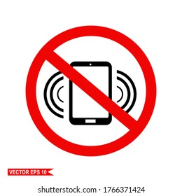 
the cellphone warning sign vibrates. illustration of cell phone vibrating ban