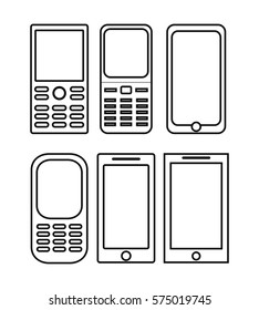 cellphones with buttons  icon image vector illustration design 