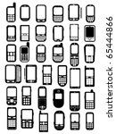 Cellphones and smartphones icons in vectors