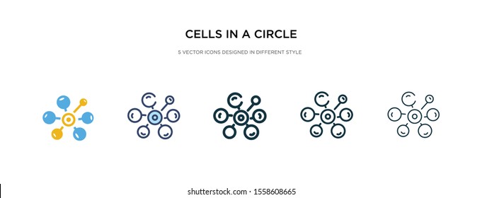 cells in a circle icon in different style vector illustration. two colored and black cells in a circle vector icons designed filled, outline, line and stroke style can be used for web, mobile, ui