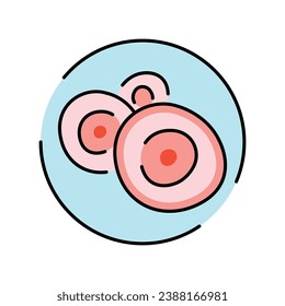 Cells color line icon. Organisation in organism. Vector isolated element. Editable stroke.