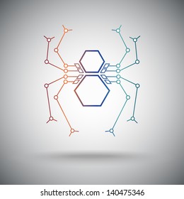 cells are connected in the form of a spider