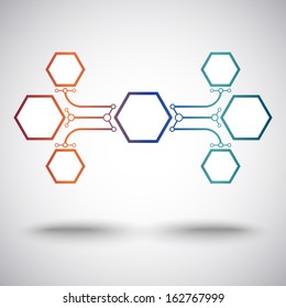 Cells connected in a straight line and arc