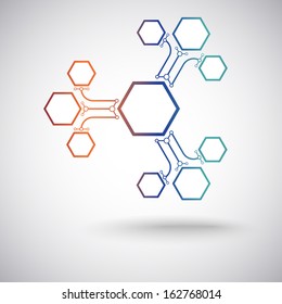 Cells connected in a straight line and arc