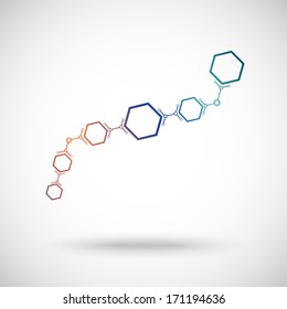 cells connected in waveform. gradient. Vector graphics.