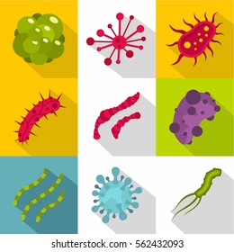 Cells icons set. Flat illustration of 9 cells vector icons for web