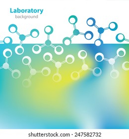 Cells and molecules - Abstract medical background - chemical formulas - Universal element - Science and Research - molecular structure - laboratory research - vector graphics