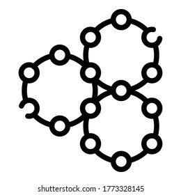 Cells structure icon. Outline cells structure vector icon for web design isolated on white background