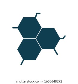 cells structure silhouette style icon design, Chemistry substance science laboratory research technology biology equipment and test theme Vector illustration