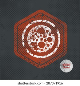 Cell,stamp design on old dark background,grunge concept,vector