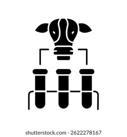 Cellular agriculture black flat icon. Vector isolated element. 