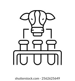 Cellular agriculture black line icon. Vector isolated element. Editable stroke.