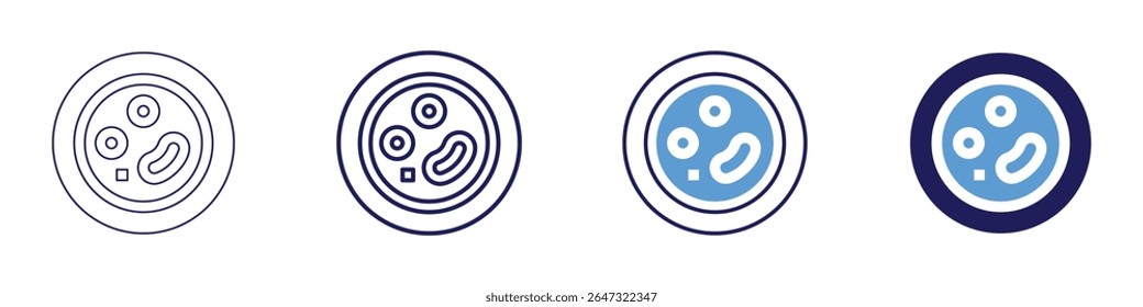 Cellular biology icon in 4 different styles. Thin Line, Line, Bold Line, Duotone. Duotone style. Editable stroke.