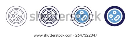 Cellular biology icon in 4 different styles. Thin Line, Line, Bold Line, Duotone. Duotone style. Editable stroke.