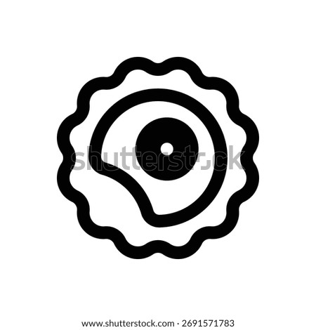 Cellular biology. Outlined stroke vector icon with black-filled details.