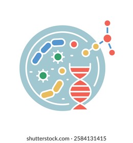 cellular biomarkers flat icon. Vector isolated element. 