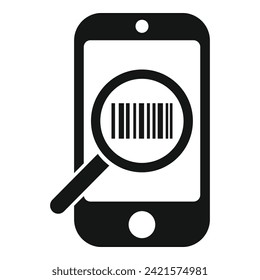 Cellular device quick icon simple vector. Scan smart bar. Space digital