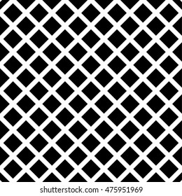 Cellular, grid seamless black and white vector pattern