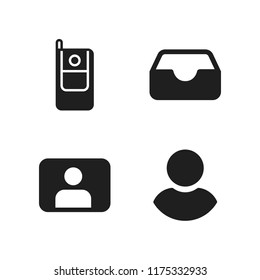 cellular icon. 4 cellular vector icons set. inbox, user and cellphone icons for web and design about cellular theme