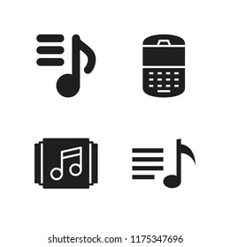 cellular icon. 4 cellular vector icons set. playlist and cellphone icons for web and design about cellular theme