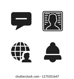 cellular icon. 4 cellular vector icons set. user, notification and message icons for web and design about cellular theme