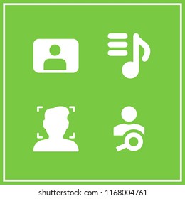 cellular icon. 4 cellular vector set. playlist and user icons for web and design about cellular theme