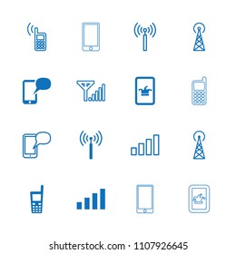 Cellular Icon. Collection Of 16 Cellular Filled And Outline Icons Such As Signal Tower, Poker On Phone, Old Phone, Signal. Editable Cellular Icons For Web And Mobile.