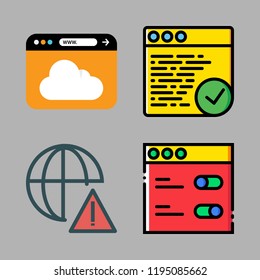 cellular icon set. vector set about browser and notification icons set.