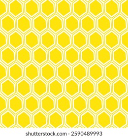 cellular pattern is yellow . Bright honeycomb pattern outline and spot. Cellular wallpaper . Honey background . Seamless illustration for textiles and printing. Flat illustration
