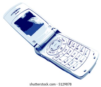 Cellular Phone with clouds on screen