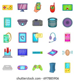 Cellular phone icons set. Cartoon set of 25 cellular phone vector icons for web isolated on white background