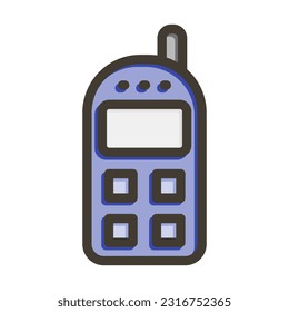 Cellular Phone Thick Line Filled Colors For Personal And Commercial Use.
