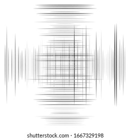 Cellular, reticulated grate, lattice. Grid, mesh element. array of bisect overlap intersect lines, stripes. geometric monochrome, black and white element, pattern. Intersect straight, parallel stripes