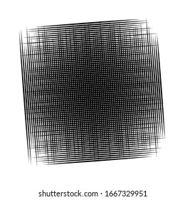 Cellular, reticulated grate, lattice. Grid, mesh element. array of bisect overlap intersect lines, stripes. geometric monochrome, black and white element, pattern. Intersect straight, parallel stripes