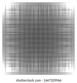 Cellular, reticulated grate, lattice. Grid, mesh element. array of bisect overlap intersect lines, stripes. geometric monochrome, black and white element, pattern. Intersect straight, parallel stripes