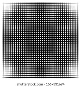 Cellular, reticulated grate, lattice. Grid, mesh element. array of bisect overlap intersect lines, stripes. geometric monochrome, black and white element, pattern. Intersect straight, parallel stripes