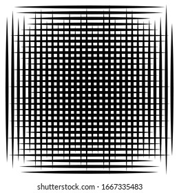 Cellular, reticulated grate, lattice. Grid, mesh element. array of bisect overlap intersect lines, stripes. geometric monochrome, black and white element, pattern. Intersect straight, parallel stripes