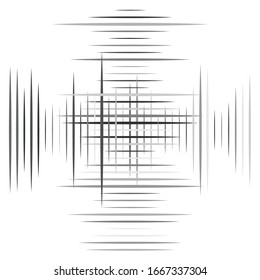 Cellular, reticulated grate, lattice. Grid, mesh element. array of bisect overlap intersect lines, stripes. geometric monochrome, black and white element, pattern. Intersect straight, parallel stripes