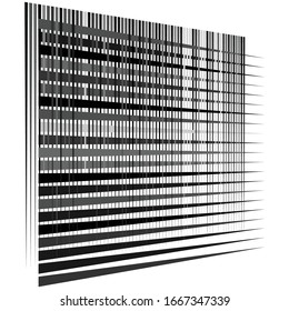 Grados celulares, retirados, celosías. Cuadrícula, elemento de malla. matriz de líneas de intersección de superposición de bisectas, franjas. patrón geométrico monocromo, elemento blanco y negro. Intersectar franjas rectas, paralelas
