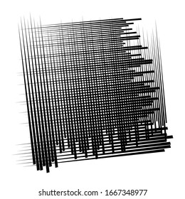 Cellular, reticulated grate, lattice. Grid, mesh element. array of bisect overlap intersect lines, stripes. geometric monochrome, black and white element, pattern. Intersect straight, parallel stripes