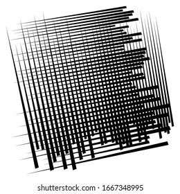 Cellular, reticulated grate, lattice. Grid, mesh element. array of bisect overlap intersect lines, stripes. geometric monochrome, black and white element, pattern. Intersect straight, parallel stripes