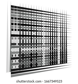 Cellular, reticulated grate, lattice. Grid, mesh element. array of bisect overlap intersect lines, stripes. geometric monochrome, black and white element, pattern. Intersect straight, parallel stripes