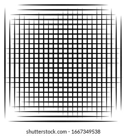 Cellular, reticulated grate, lattice. Grid, mesh element. array of bisect overlap intersect lines, stripes. geometric monochrome, black and white element, pattern. Intersect straight, parallel stripes
