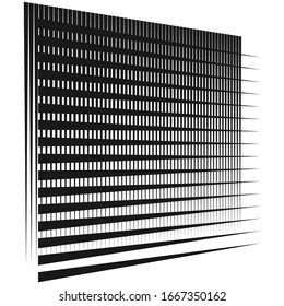 Cellular, reticulated grate, lattice. Grid, mesh element. array of bisect overlap intersect lines, stripes. geometric monochrome, black and white element, pattern. Intersect straight, parallel stripes