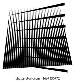 Cellular, reticulated grate, lattice. Grid, mesh element. array of bisect overlap intersect lines, stripes. geometric monochrome, black and white element, pattern. Intersect straight, parallel stripes