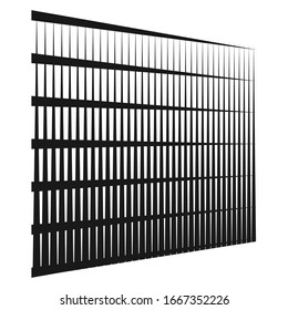 Cellular, reticulated grate, lattice. Grid, mesh element. array of bisect overlap intersect lines, stripes. geometric monochrome, black and white element, pattern. Intersect straight, parallel stripes