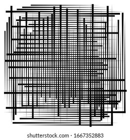 Cellular, reticulated grate, lattice. Grid, mesh element. array of bisect overlap intersect lines, stripes. geometric monochrome, black and white element, pattern. Intersect straight, parallel stripes