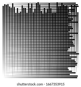 Cellular, reticulated grate, lattice. Grid, mesh element. array of bisect overlap intersect lines, stripes. geometric monochrome, black and white element, pattern. Intersect straight, parallel stripes