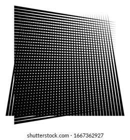 Cellular, reticulated grate, lattice. Grid, mesh element. array of bisect overlap intersect lines, stripes. geometric monochrome, black and white element, pattern. Intersect straight, parallel stripes