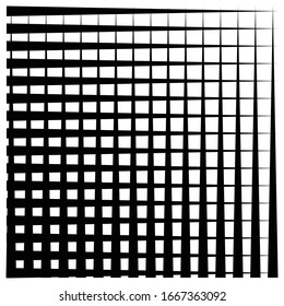 Cellular, reticulated grate, lattice. Grid, mesh element. array of bisect overlap intersect lines, stripes. geometric monochrome, black and white element, pattern. Intersect straight, parallel stripes